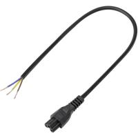 TRU COMPONENTS Netaansluitkabel [Apparaatbus C5 - Open kabeleinde] Totaal aantal polen: 2 + PE Zwart 0.50 m 1 stuk(s) - thumbnail
