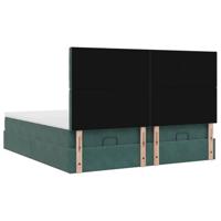 Ottoman bed met matrassen 180x200cm fluweel donkergroen - thumbnail