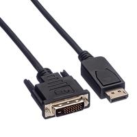 VALUE DisplayPort Kabel DP Male - DVI (24+1) Male, LSOH, zwart, 1,5 m - thumbnail