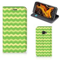 Samsung Galaxy Xcover 4s | Hoesje met Magneet | Waves Green - thumbnail