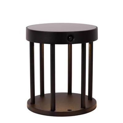 Lucide JACKSON - Sokkellamp - Zonne-energie - Ø 16 cm - LED Dimb. - 1x2W 3000K - IP54 - Beweging & dag/nacht sensor - Zwart