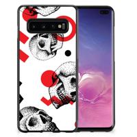 Mobiel Case Samsung Galaxy S10+ Skull Red - thumbnail