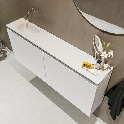 MONDIAZ TURE 120cm toiletmeubel talc. EDEN wastafel talc links geen kraangat