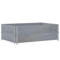 VidaXL Palletopzetranden 2 st 120x80 cm massief grenenhout grijs - thumbnail