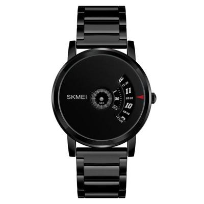 SKMEI 1260 Fashion creatieve aanwijzer 30m waterdicht Quartz Wrist Watch with Stainless Steel Watchband(Black)
