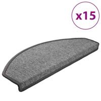 VidaXL Trapmatten 15 st 65x24x4 cm donkergrijs halfrond groot - thumbnail