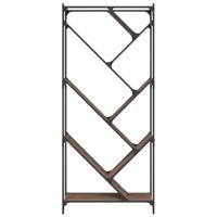 Boekenkast 79x30x180 cm bewerkt hout en metaal bruin eiken - thumbnail