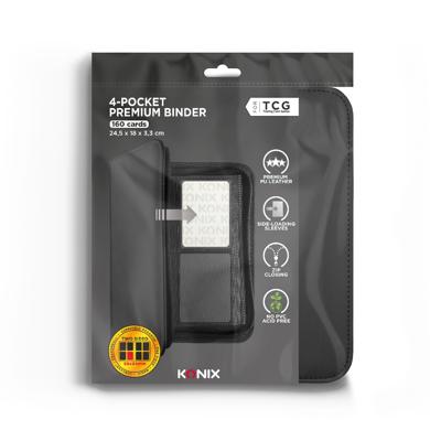 Premium mini-album met 160 ruilkaarten - Konix - 4 hoesjes 63 x 88 mm - Magic: The Gathering, Pokémon, Yu-Gi-Oh! - Zwart