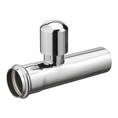 Wiesbaden chroom muurbuis recht met beluchter 32mm