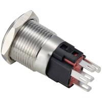 TRU COMPONENTS TC-12647536 Druktoets 250 V/AC 3 A 1x uit/(aan) IP65 Rood Moment RVS 1 stuk(s) - thumbnail