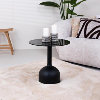 Sohome Ronde Bijzettafel 'Indira' Glas en staal, 55cm