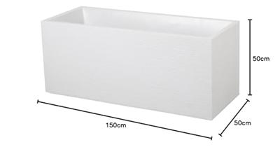 EDA Jardiniere Graphit - 99,5 x 39 x H 43 cm - 97,6 L - Witgekalkt