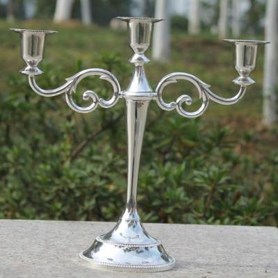 Retro kandelaar Home Decoratie woonkamer Cafe thema restaurant sieraden kaarslicht diner rekwisieten geschenken stijl: zilver-3 armen