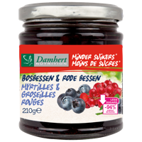 Damhert Low Carb Confituur bosbessen & rode bessen 210GR - thumbnail