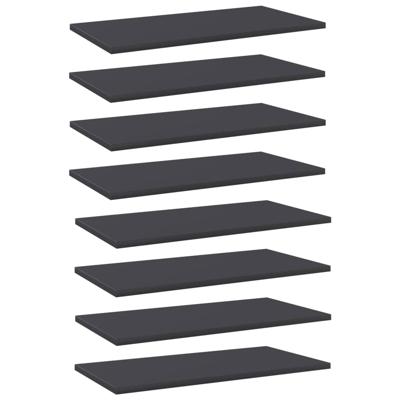 vidaXL Wandschappen 8 st 60x30x1,5 cm spaanplaat grijs