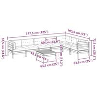 8-delige Loungeset met kussens geïmpregneerd grenenhout - thumbnail