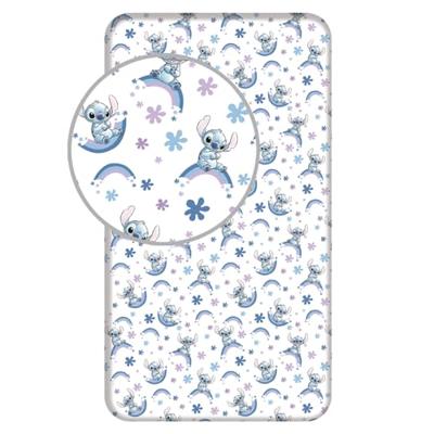 Stitch hoeslaken Regenboog -Eenpersoons - 90 x 200 cm - Katoen