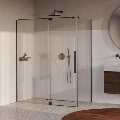 Brauer Stellar - Douchecabine met Draaideur - Helder Glas - 160x100x200 cm - Omkeerbaar - incl. Glascoating - PVD Gunmetal Geborsteld