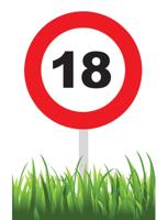 Verkeersbord 18 jaar Tuin - thumbnail