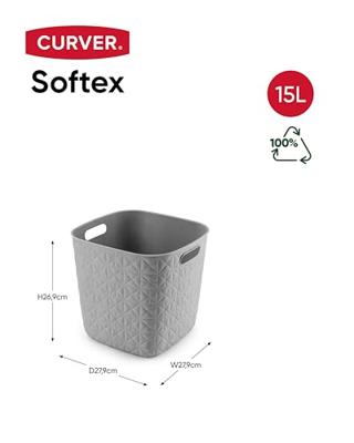 Curver Softex opbergmand Cube 15L Taupe