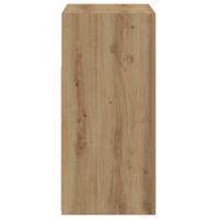 Dressoir met LED 80x35x75 cm bewerkt hout artisanaal eiken - thumbnail