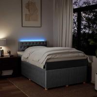 Boxspring met matras stof lichtgrijs 120x190 cm - thumbnail