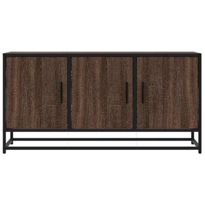 Tv-meubel 100x35x50 cm bewerkt hout metaal bruin eikenkleur