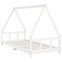 Kinderbedframe 90x200 cm massief grenenhout wit - thumbnail