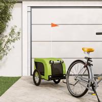 VidaXL Hondenfietstrailer oxford stof en ijzer groen en zwart - thumbnail