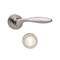 Intersteel Deurkruk George op rozet met profielcilinderrozetten - nikkel mat - thumbnail