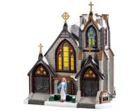 Lemax st. matthew&apos;s church verlichte kersthuisje Caddington Village 2019 - thumbnail