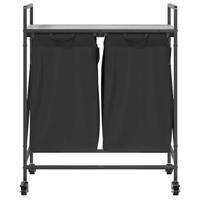 Wasmand 2 vakken met planken grijs sonoma eiken - thumbnail