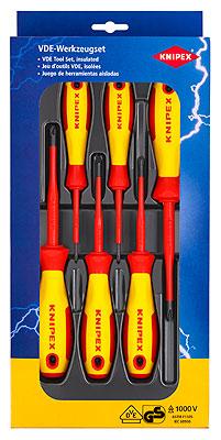 Knipex VDE Schroevendraaierset 6-delig Kruiskop Pozidriv, Kruiskop Phillips