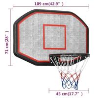 Basketbalbord 109x71x3 cm polyetheen zwart - thumbnail