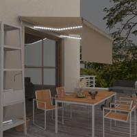 VidaXL Luifel automatisch met rolgordijn led windsensor 3x2,5 m crème - thumbnail