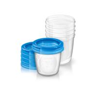 Set van 5 Philips AVENT-bewaarpotten voor moedermelk transparant - thumbnail