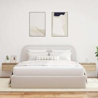 Nachtkastjes met LED wandgemonteerd 2 st sonoma eikenkleurig - thumbnail