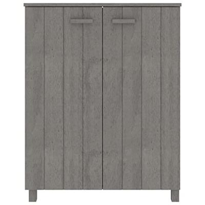 Schoenenkast HAMAR 85x40x108 cm massief grenenhout lichtgrijs