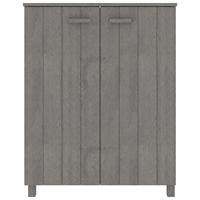 Schoenenkast HAMAR 85x40x108 cm massief grenenhout lichtgrijs - thumbnail