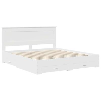 Bedframe met lade met hoofdeinde met opslag Bewerkt hout