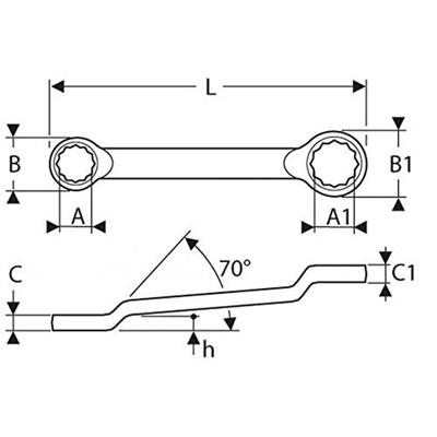 Expert by Facom Verdiepte 12-kant Ringsleutel | 18x19 mm - E111500 Expert by Facom Verdiepte 12-kant Ringsleutel | 18x19 mm - E111500