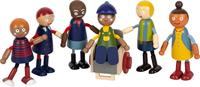 Small Foot houten poppenhuis familie met rolstoel, 6st. - thumbnail