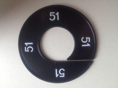 Maatring 9cm zwart/wit 51