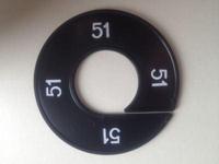 Maatring 9cm zwart/wit 51 - thumbnail