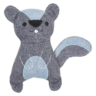 Jack and Vanilla Hondenspeelgoed - Knuffel met piep - Gerecycled wol - Bever - 23 cm