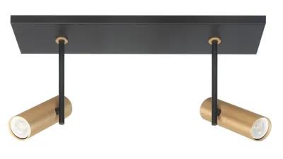 Highlight Spot Trend 2 lichts L 40 cm incl mini GU10 zwart goud Highlight Spot Trend 2 lichts L 40 cm incl mini GU10 zwart goud