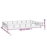 Hondenkennel 20 panelen 100x50 cm gepoedercoat staal zwart - thumbnail