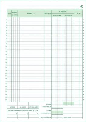 Exacompta kasboek, ft A4, Franstalig, dupli (50 x 2 vel)