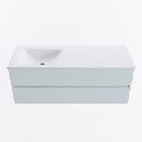 MONDIAZ VICA 130cm badmeubel onderkast Clay 2 lades. Wastafel CLOUD links 1 kraangat, kleur Talc. - thumbnail