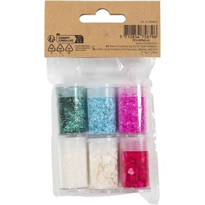 Creativ Company Bio sparkles & sequins, pastelkleuren, 6x7 ml/ 1 doos